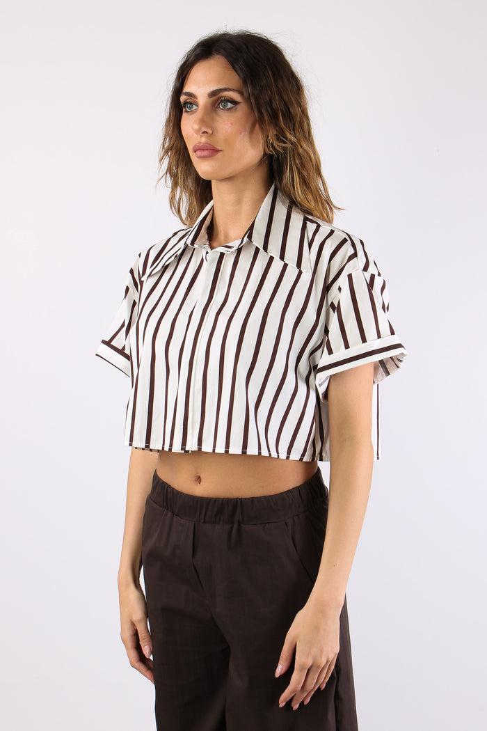 Camicia Corta Riga Bianco/moro-3