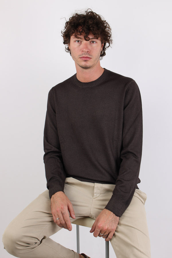 Maglia Girocollo Delavee Caffe-2