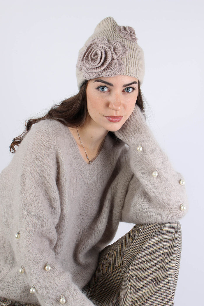 Cuffia Applicazione Rose Nude-7