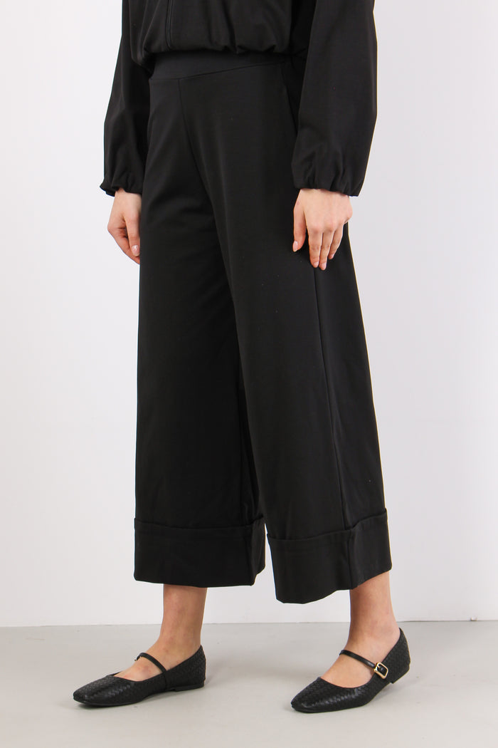 Pantalone Punto Milano Cropped Nero-3