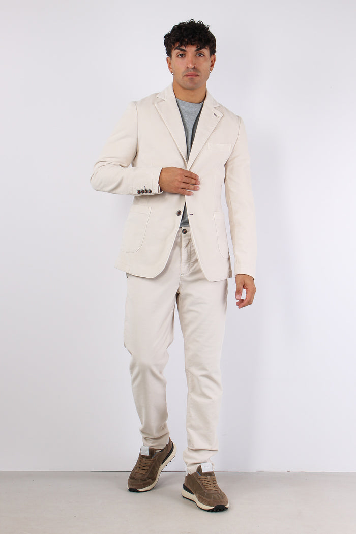 Giacca Velluto Liscio Panna