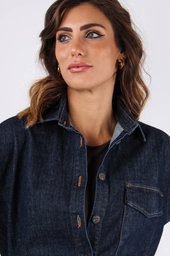 Camicia Over Denim Denim Scuro-8