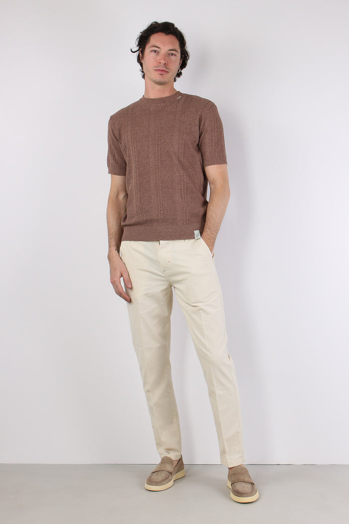 T-shirt Cotone Lavorato Tabacco-6