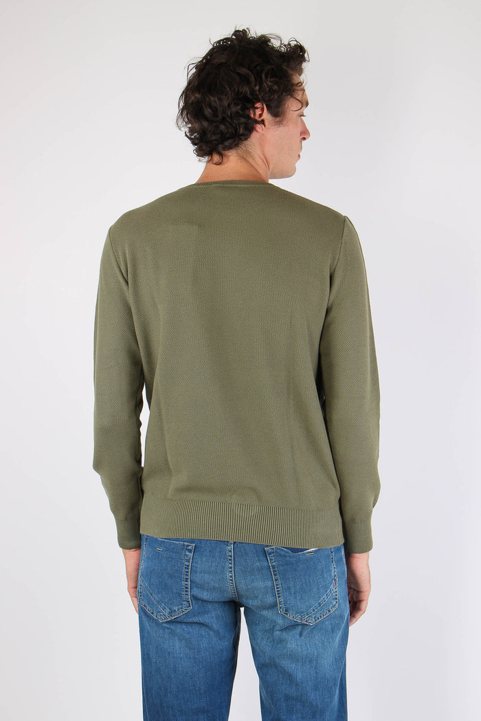 Maglia Girocollo Nido D Ape Militare-4