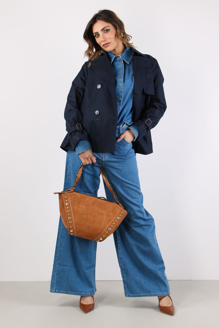 Wkdbiglia Trench Corto Blu-5