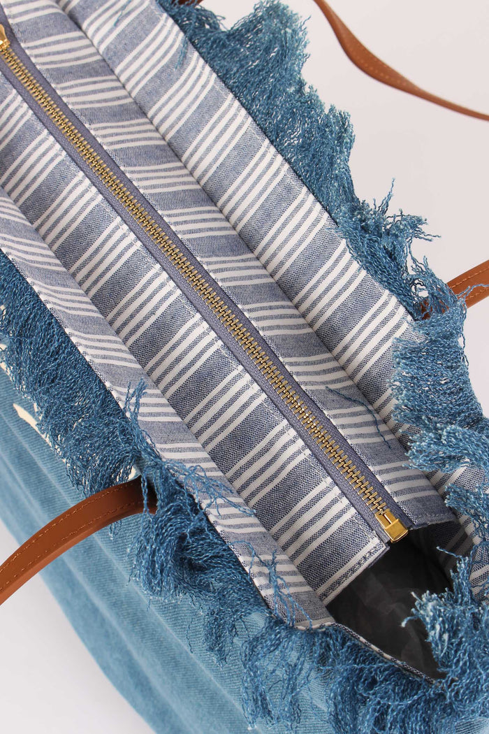 City Bag Frange Denim-4