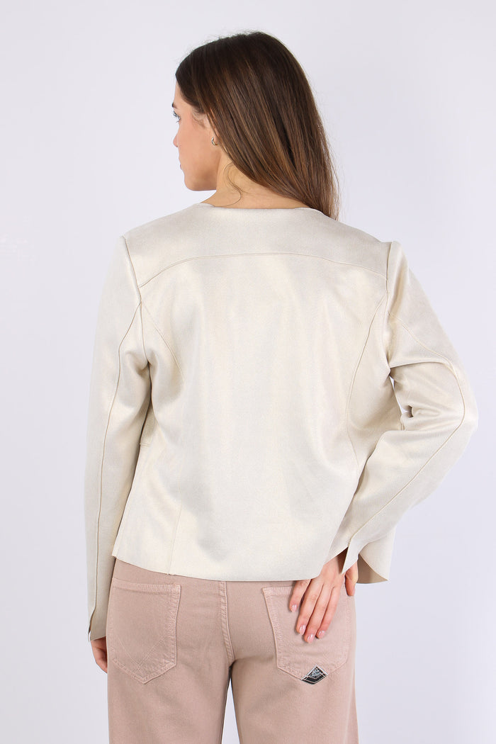 Giacca Aperta Ecocamoscio Birch Gold-5