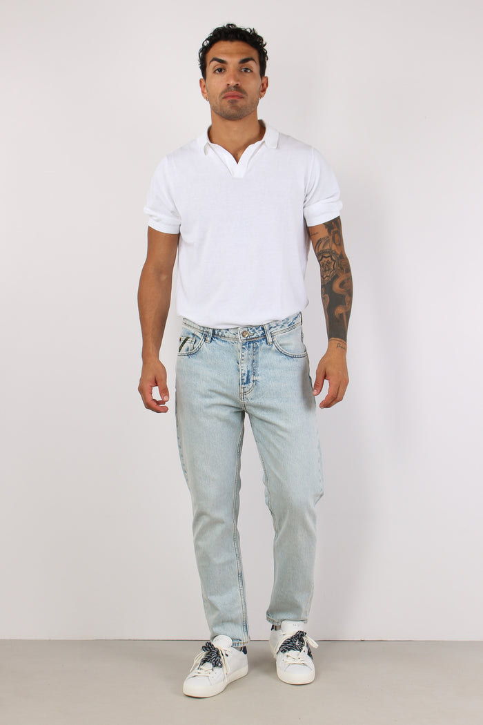 Denim Cropped Fondo Stretto Denim
