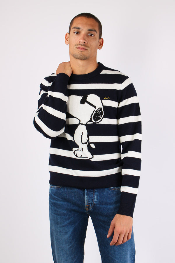Maglia Riga Snoopy Navy/bianco