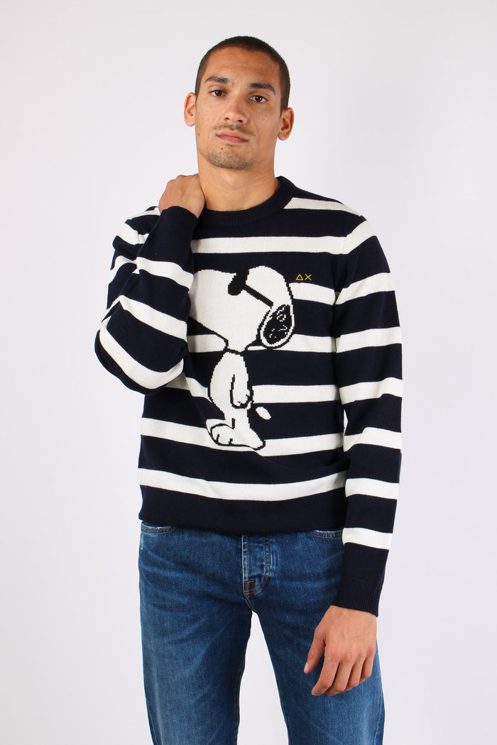 Maglia Riga Snoopy Navy/bianco