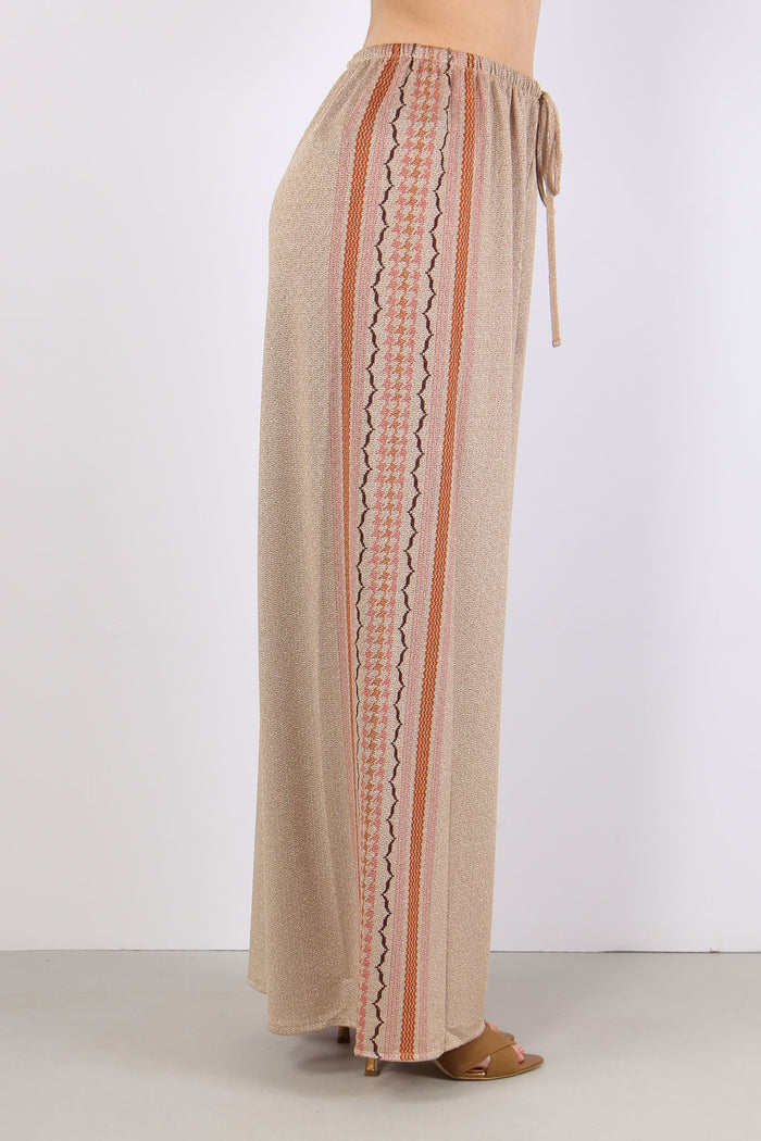 Pantalone Palazzo Lurez Fantasia Beige-7