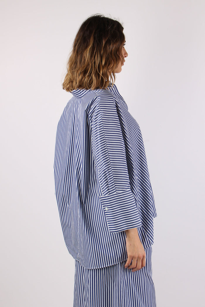 Hudson Camicia Cotone Riga Blu/bianco-6