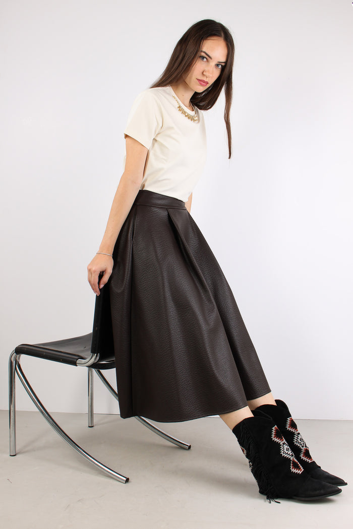 Gonna Ruota Ecopelle Moro