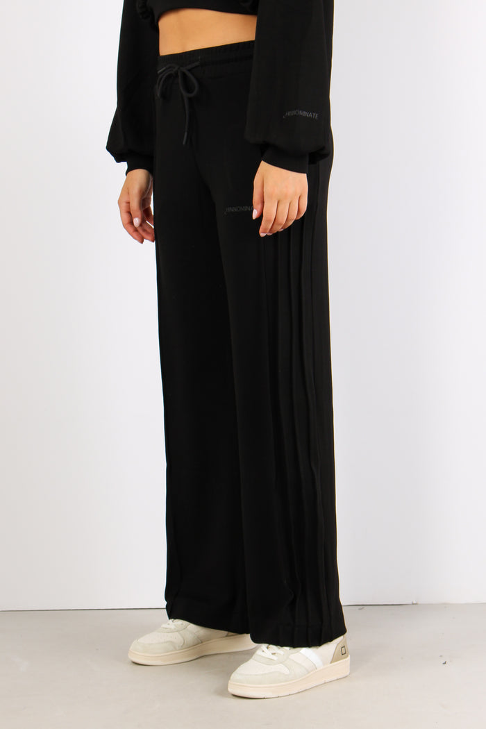 Pantalone Palazzo Modal Banda Nero-3