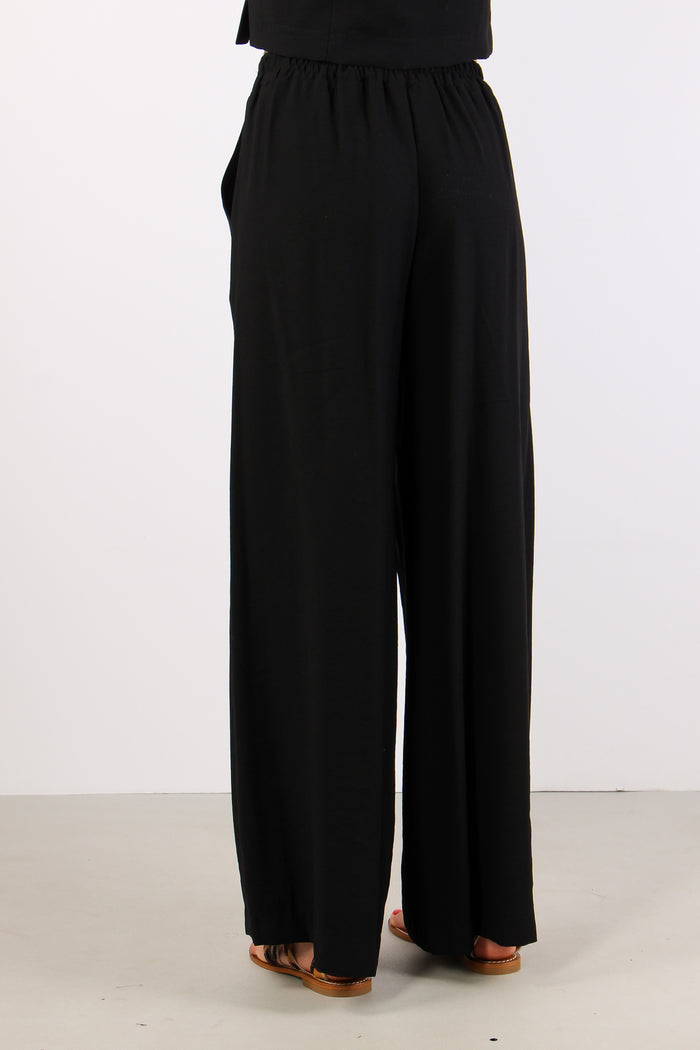 Pantalone Palazzo Misto Viscos Nero-4