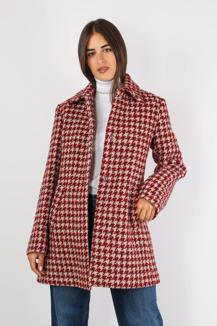 Cappotto Dritto Pied De Poule Beige/pepper-2