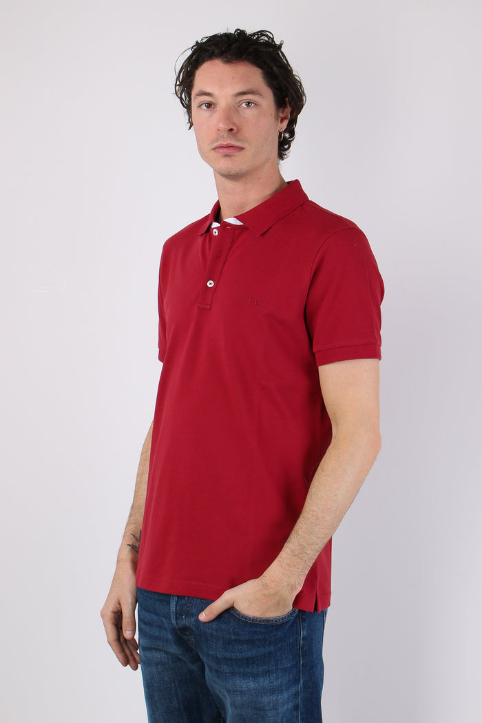 Polo Colletto Contrasto Rosso-3