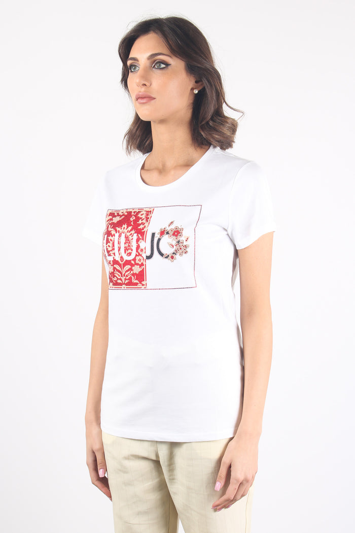 T-shirt Logo Cuore Bco/orient-5