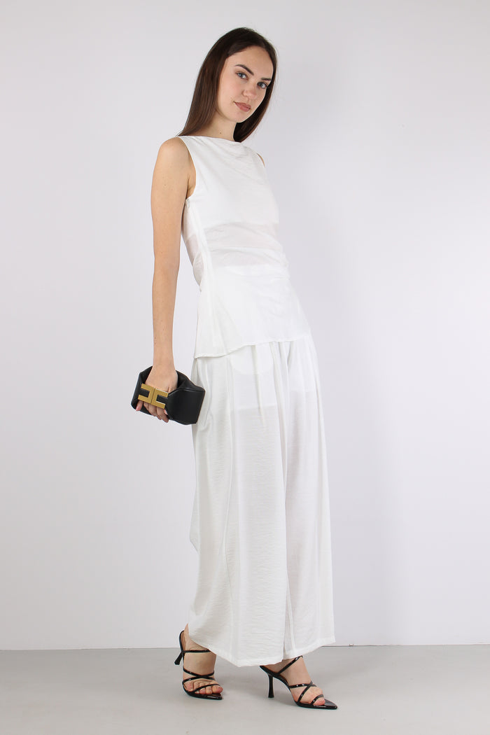 Pantalone Gamba Larga Pences Bianco-3
