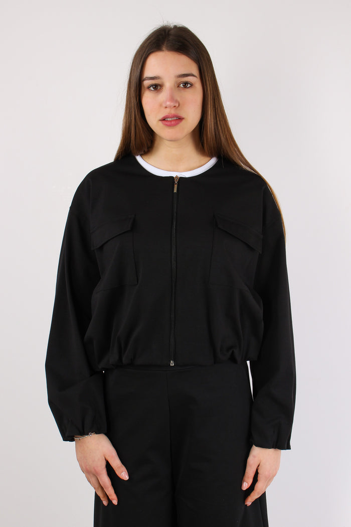 Giubbotto Arriccio Tasche Punt Nero-3