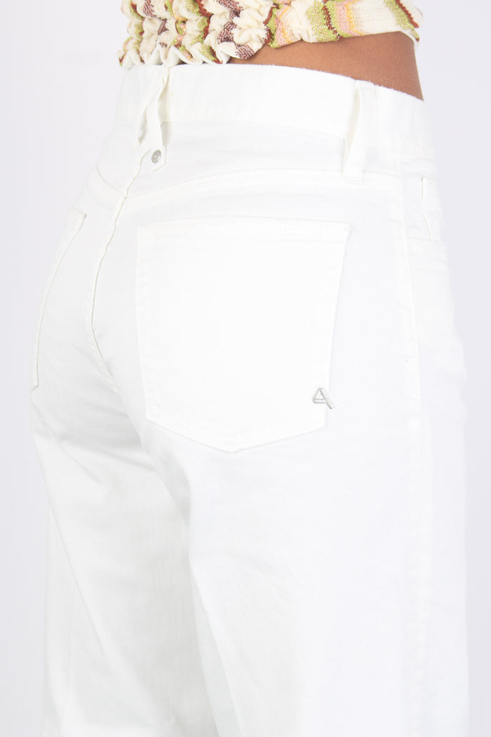Jeans Vintage Gamba Larga Bianco-11