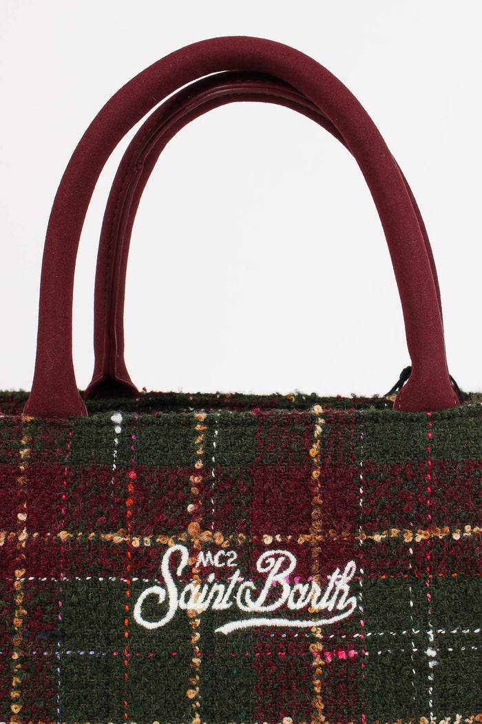 Shopping Tweed Check Verde/rosso-7
