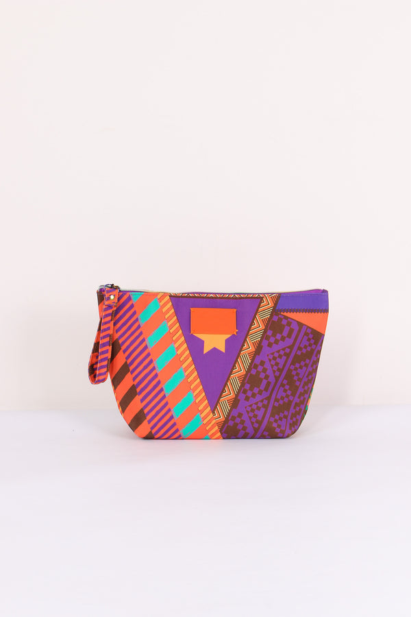 Maxi Pochette Fantasia Viola/arancio