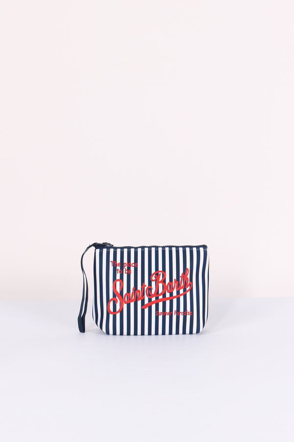 Aline Pochette Righe Blu/bianco