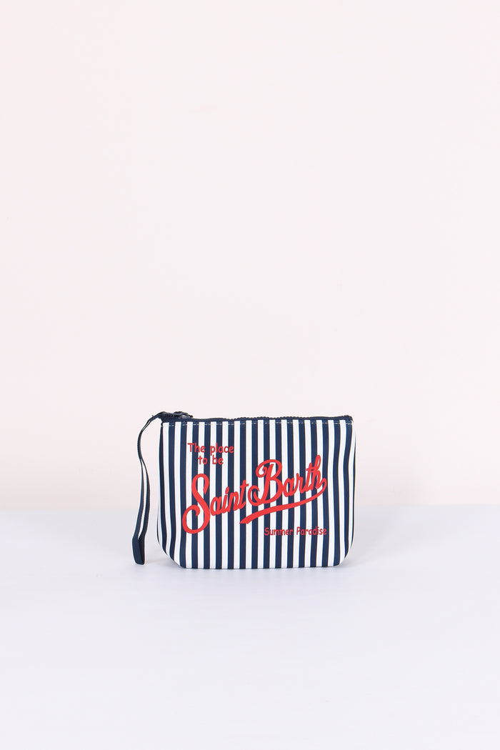 Aline Pochette Righe Blu/bianco