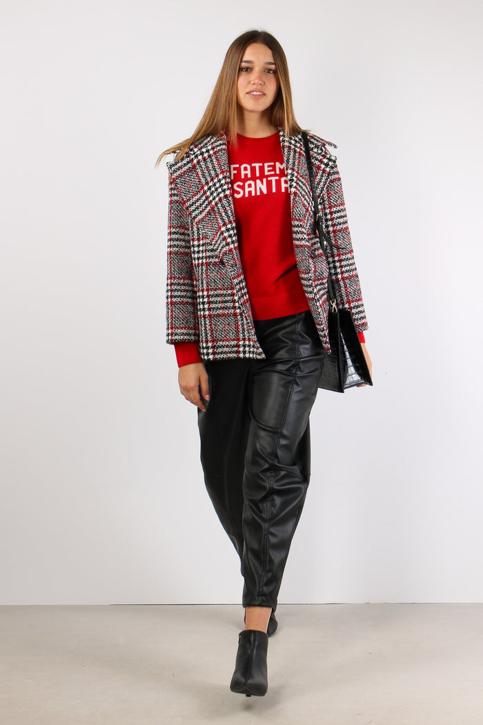 Peacot Corto Check Rosso/nero-6