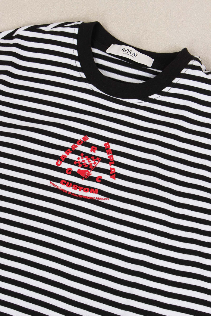 T-shirt Stone Washed Bianco/nero-4