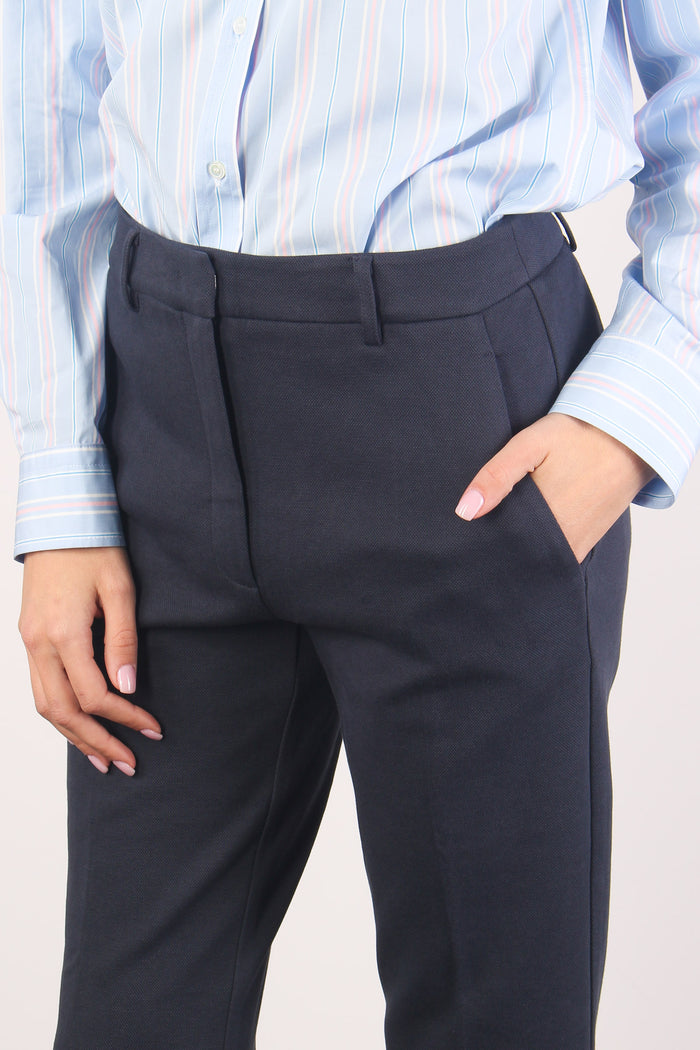 Basco Pantalone Cotone Blu-7