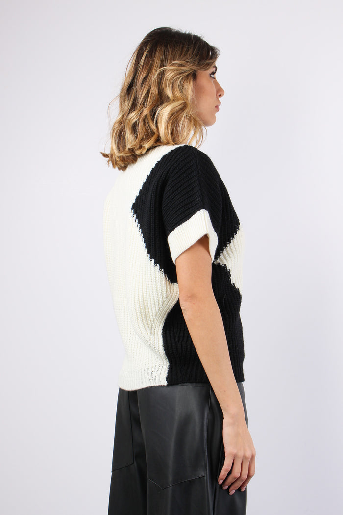 Gilet Bicolor Panna/nero-5