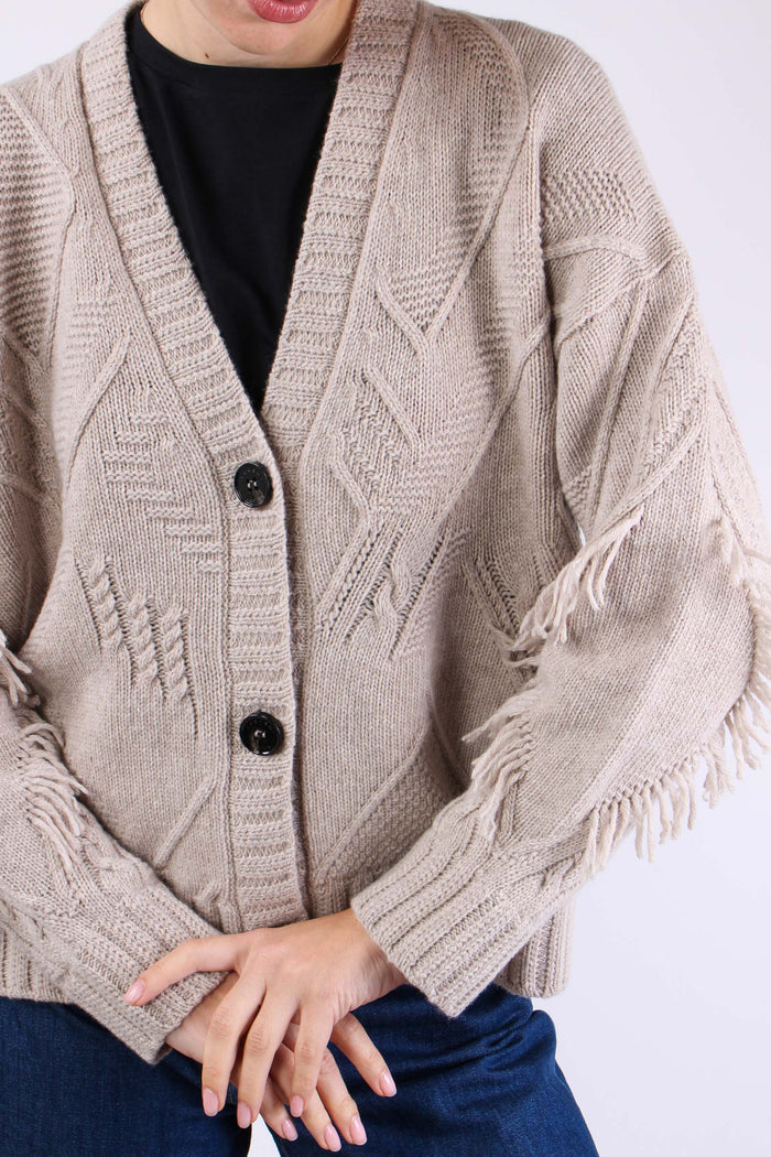 Stallo Cardigan Over Frange Casha Melange-8