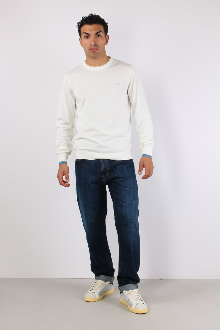 Maglia Collo Contrasto Bianco-2