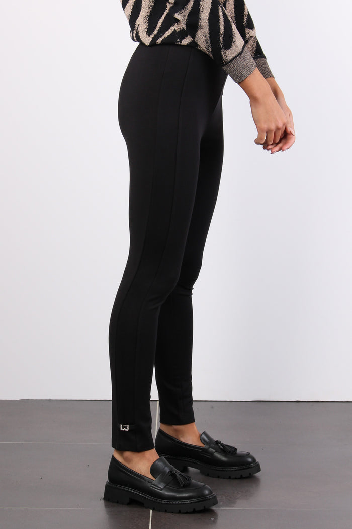 Leggings Punto Milano Nero-6