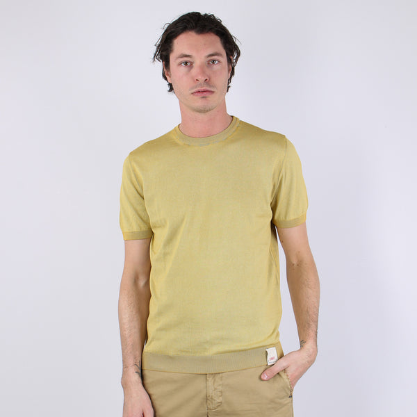 Maglia M/m Filo Reversibile Mostarda/argento-2