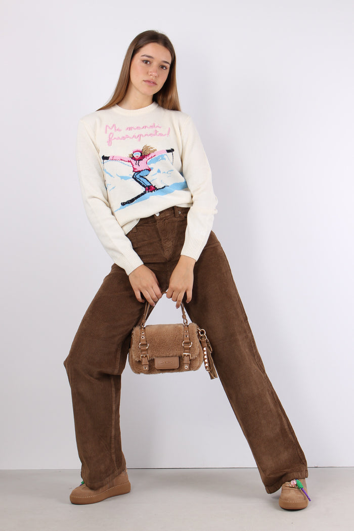 Girocollo Mi Mandi Fuori Pista Bianco