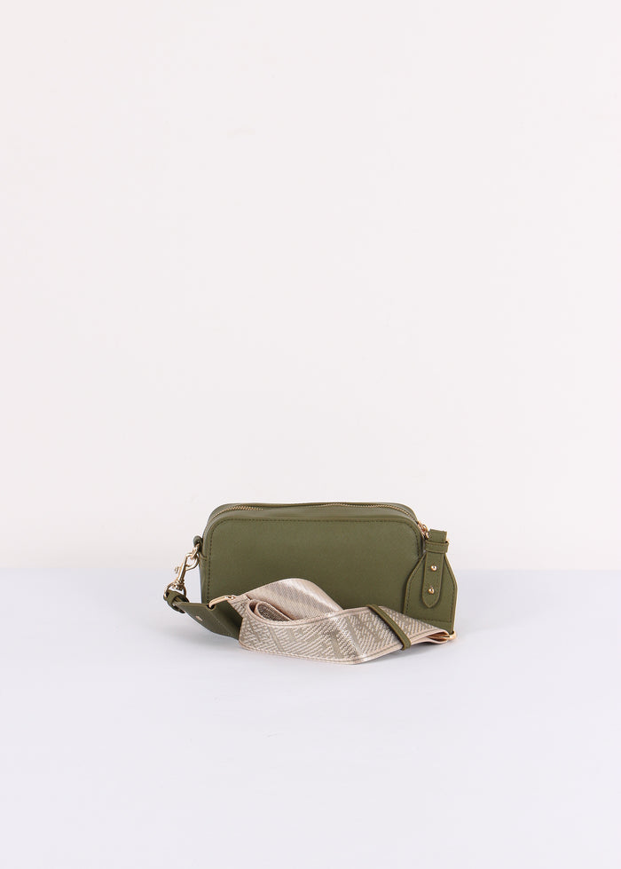 Camera Bag Saffiano Maxi Logo Verde Bosco-3