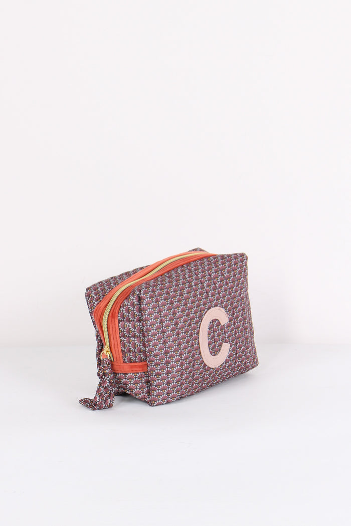 Pochette Patch Lettera C Fango/corallo-5