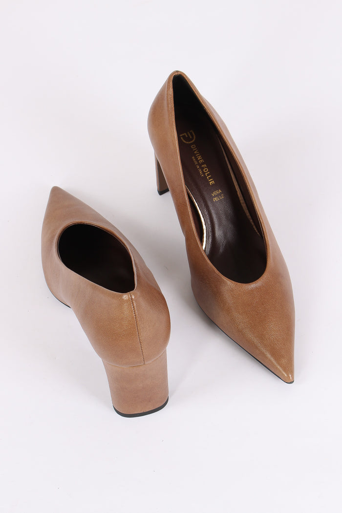 Decollete Tacco Banana Taupe-4