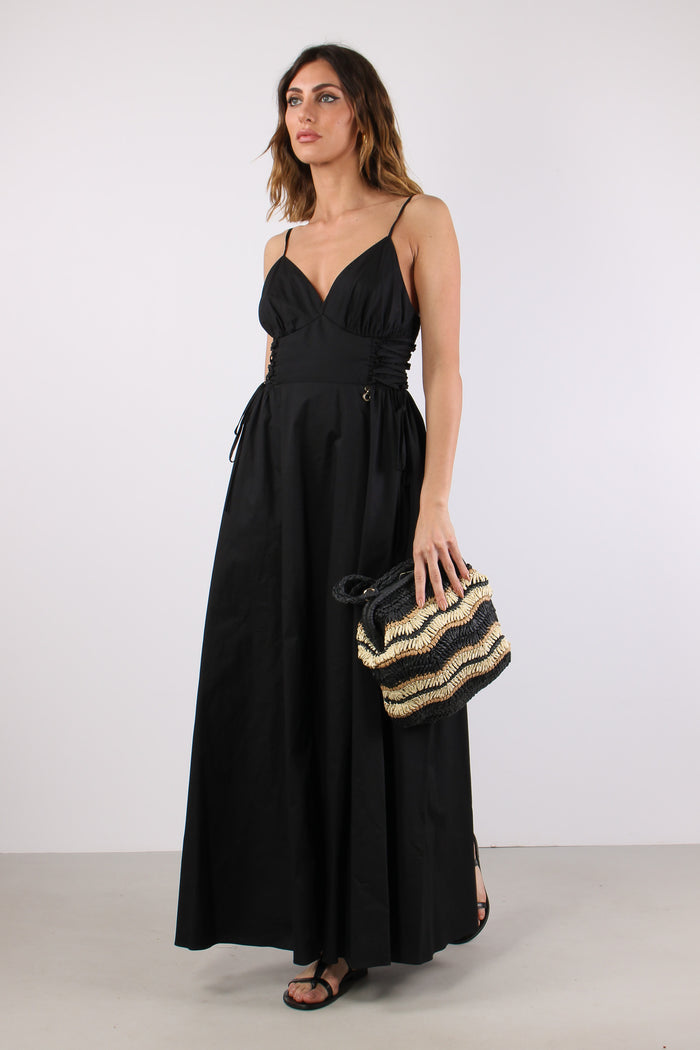 Messy Abito Lungo Punto Smok Black-5