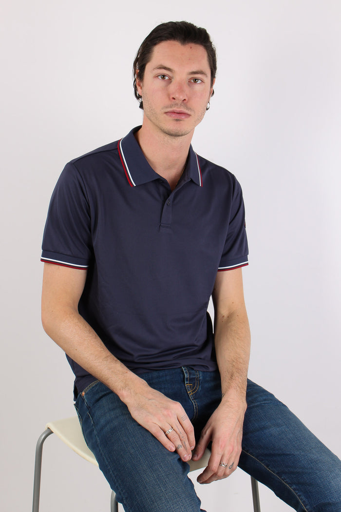Hari Polo Collo Righe Navy Blue-5