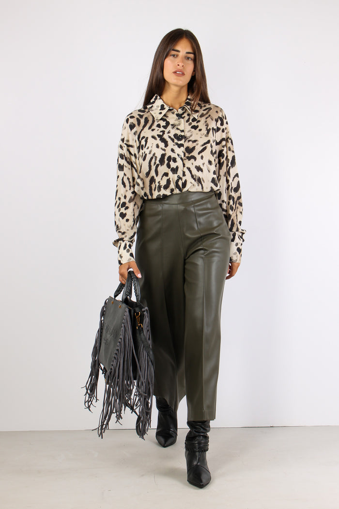 Pantalone Cropped Inserto Ecop Military Green-5