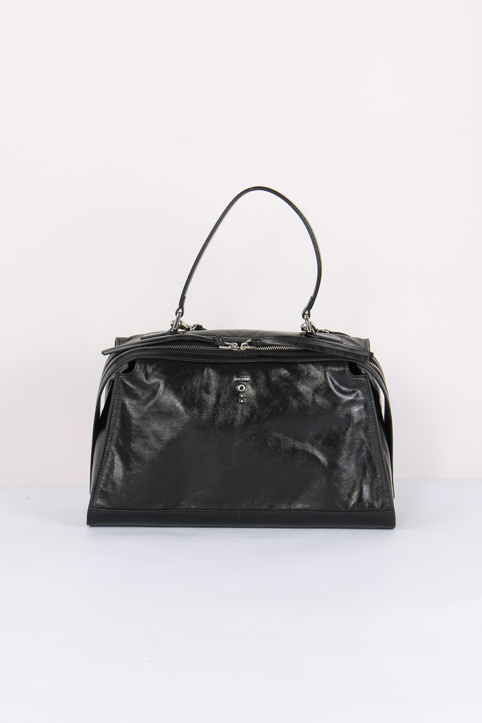 Maxi Trapezio Effetto Crinkle Black