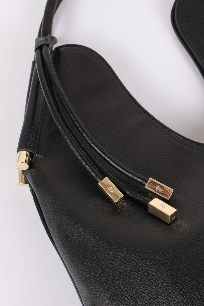 Amber Mazzaluna Ciondolo Oro Nero-4