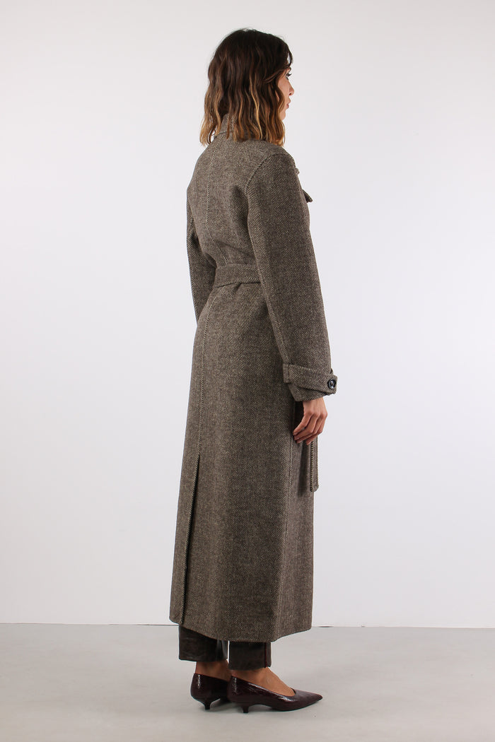 Cappotto Lungo Spinato Moro-6