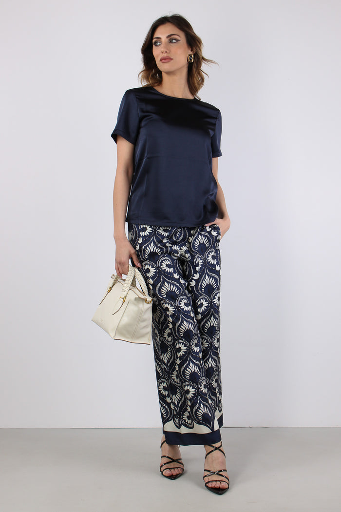 Wkdzona T-shirt Bimateriale Blu-3