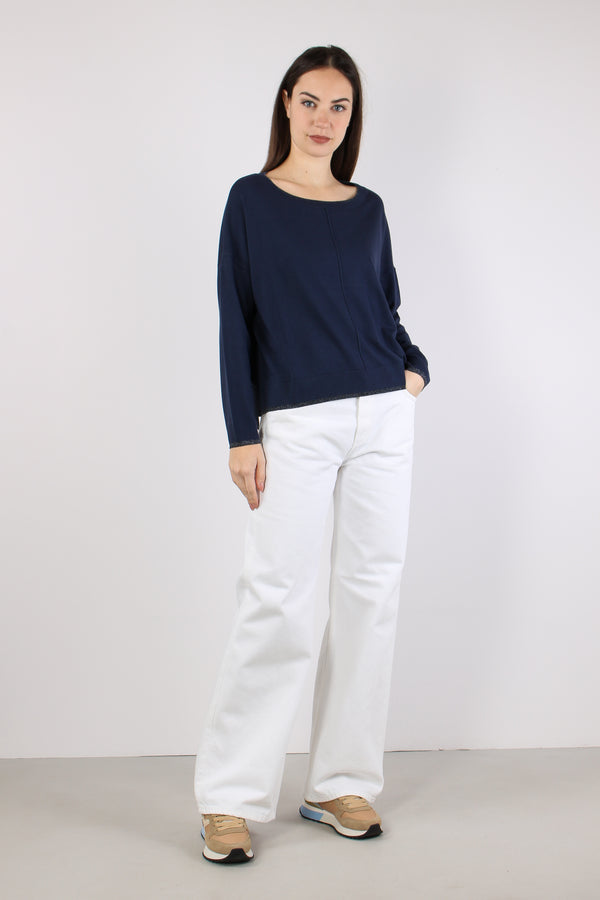 Maglia Scatoletta Lurex Blu Navy