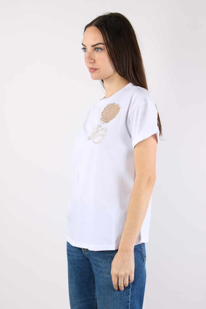 T-shirt Stampa Conchiglia Bianco Shell-6
